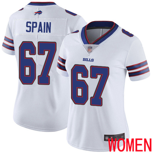 Women Buffalo Bills #67 Quinton Spain White Vapor Untouchable Limited Player NFL Jersey